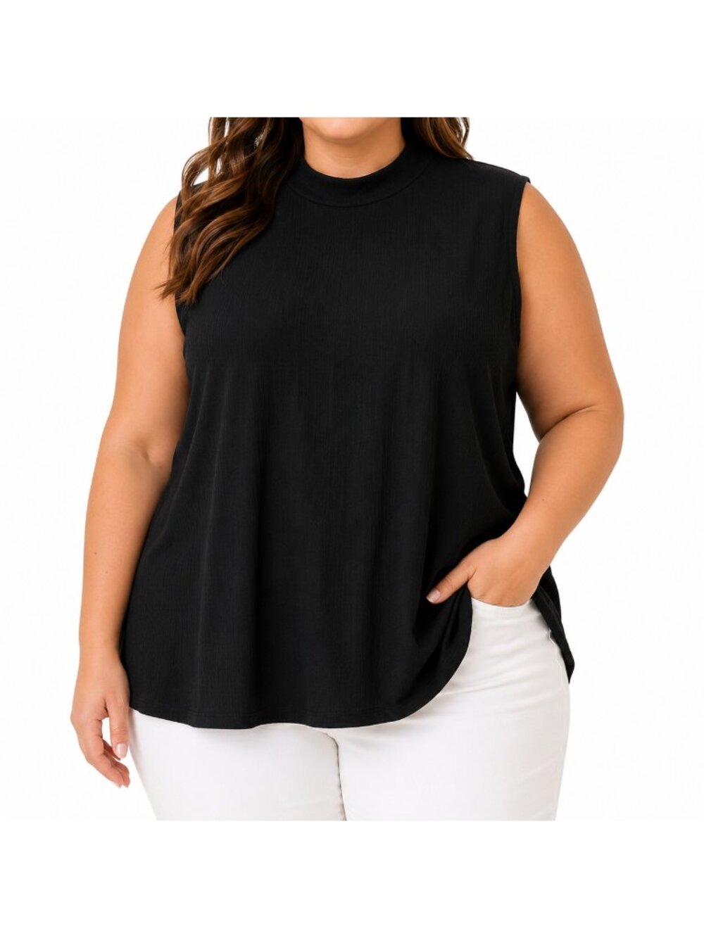 NEW Mr Max Ribbed Mock Neck Tank Top - 2X